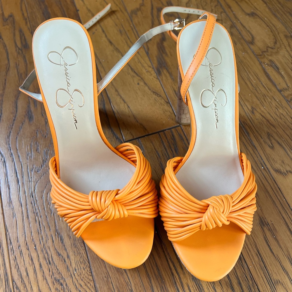 Jessica Simpson Vibrant Orange Heeled Sandals